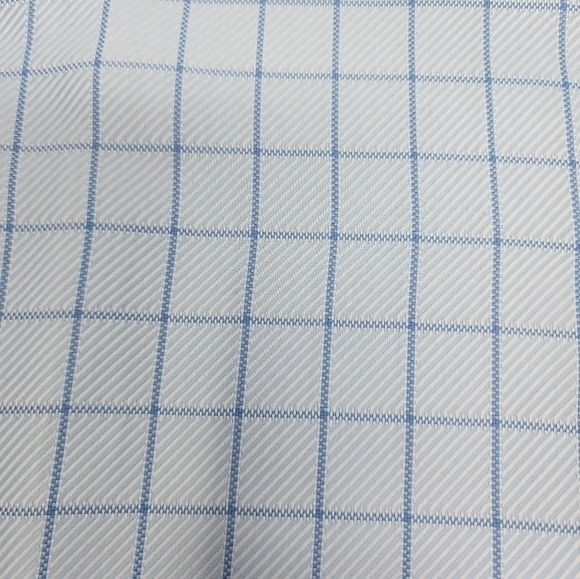 Coppley Men's Blue Check Pattern Button Down Point Collar Tailor Made Shirt - Picture 15 of 16